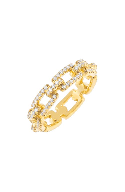 BY ADINA EDEN Adina's Jewels Pavé Box Link Ring in Gold