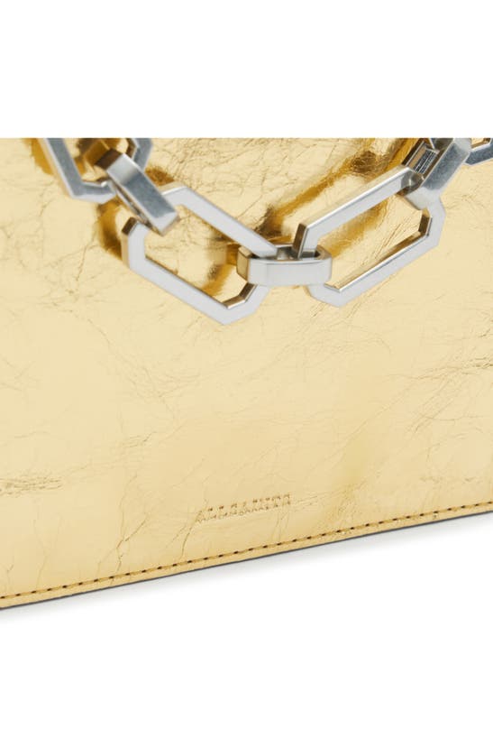 Allsaints Yua Leather Clutch In Gold