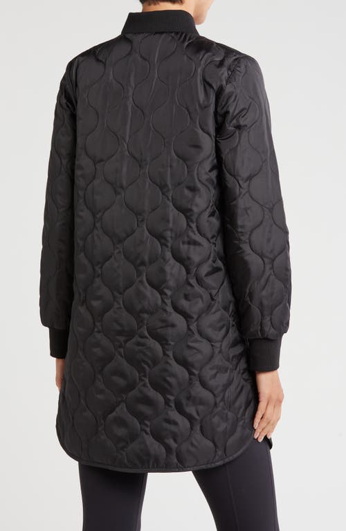 Z By Zella Longline Quilted Jacket In Black