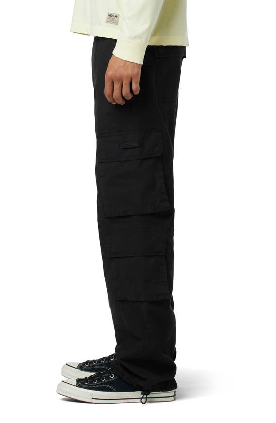 Shop Hudson Drawstring Stretch Cotton Cargo Pants In Black