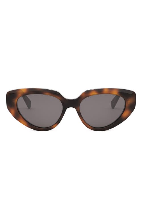Shop Celine Bold 3 Dots 53mm Cat Eye Sunglasses In Blonde Havana/smoke