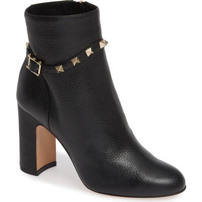Valentino Garavani Rockstud Buckle Bootie - Black