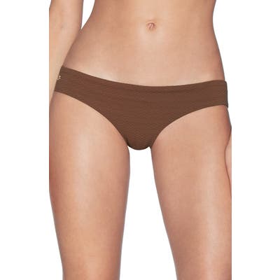 Maaji Sublime Texture Signature Cut Reversible Bikini Bottoms, Brown