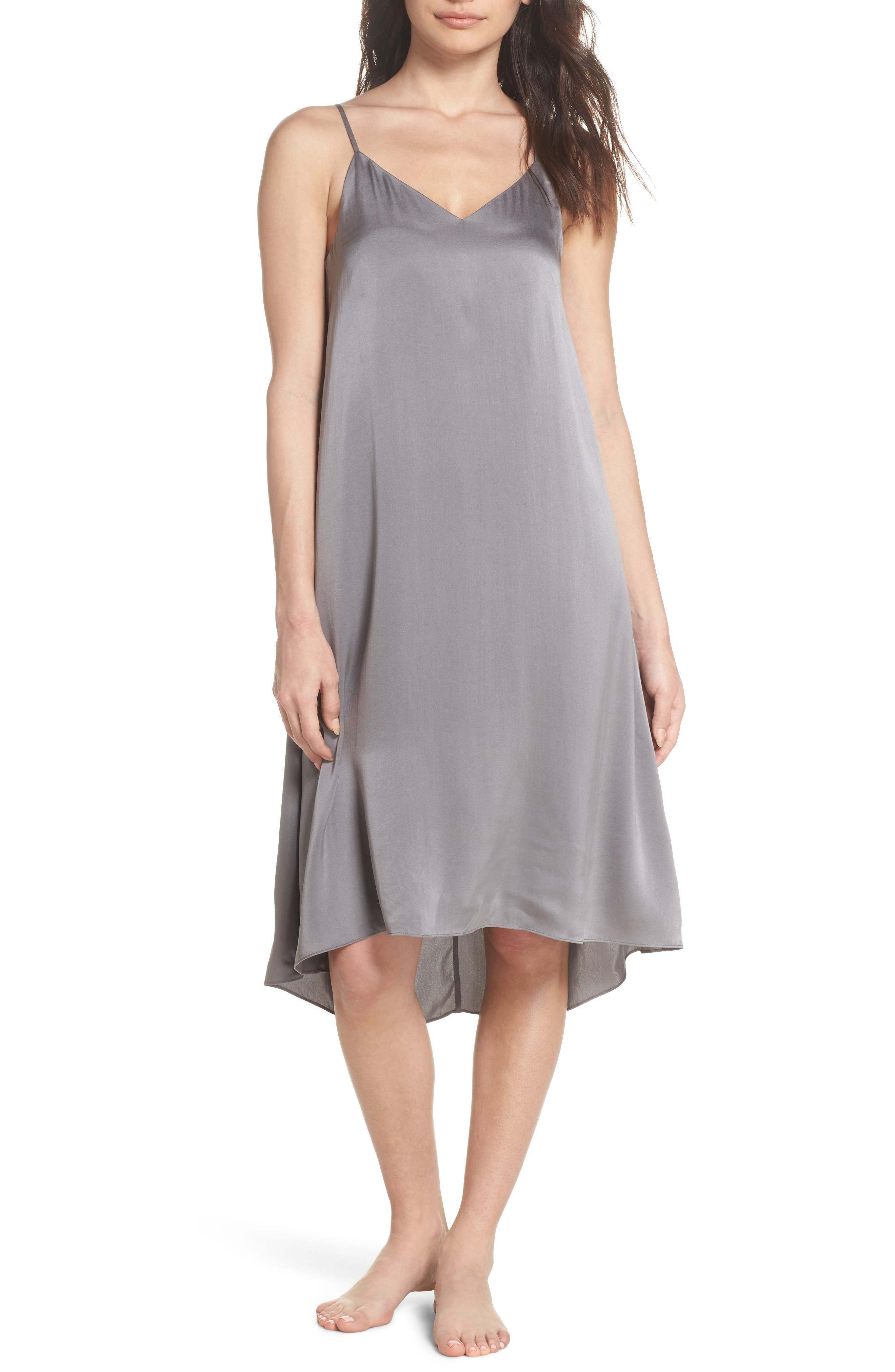 Papinelle Silk Nightgown, Grey