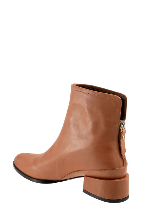 Eos Footwear Cast Leather Bootie In Brandy