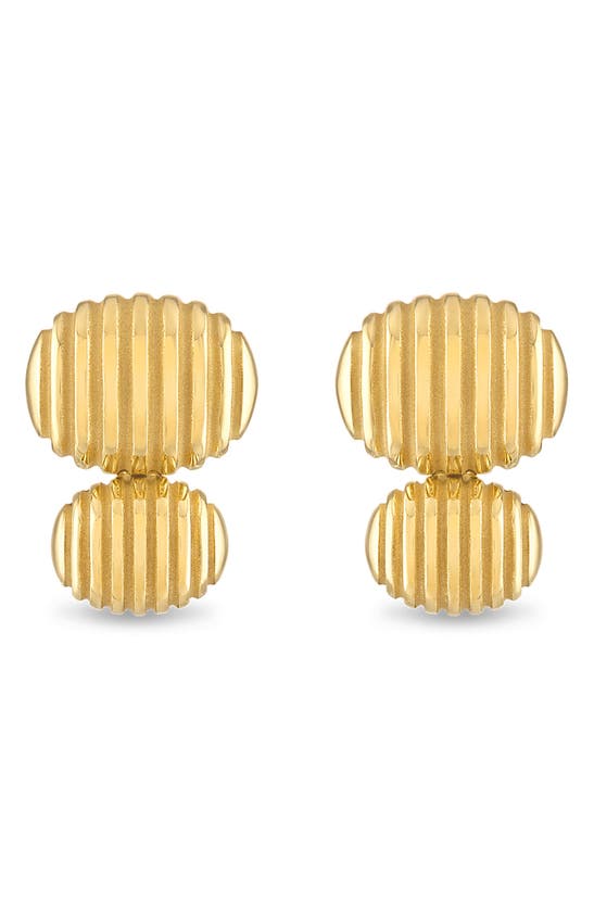 Shop Pamela Zamore Isla Double Oval Stud Earrings In Gold