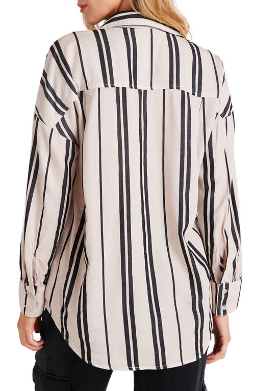 Shop Bella Dahl Stripe Oversize Button-up Shirt In Soft Ecru