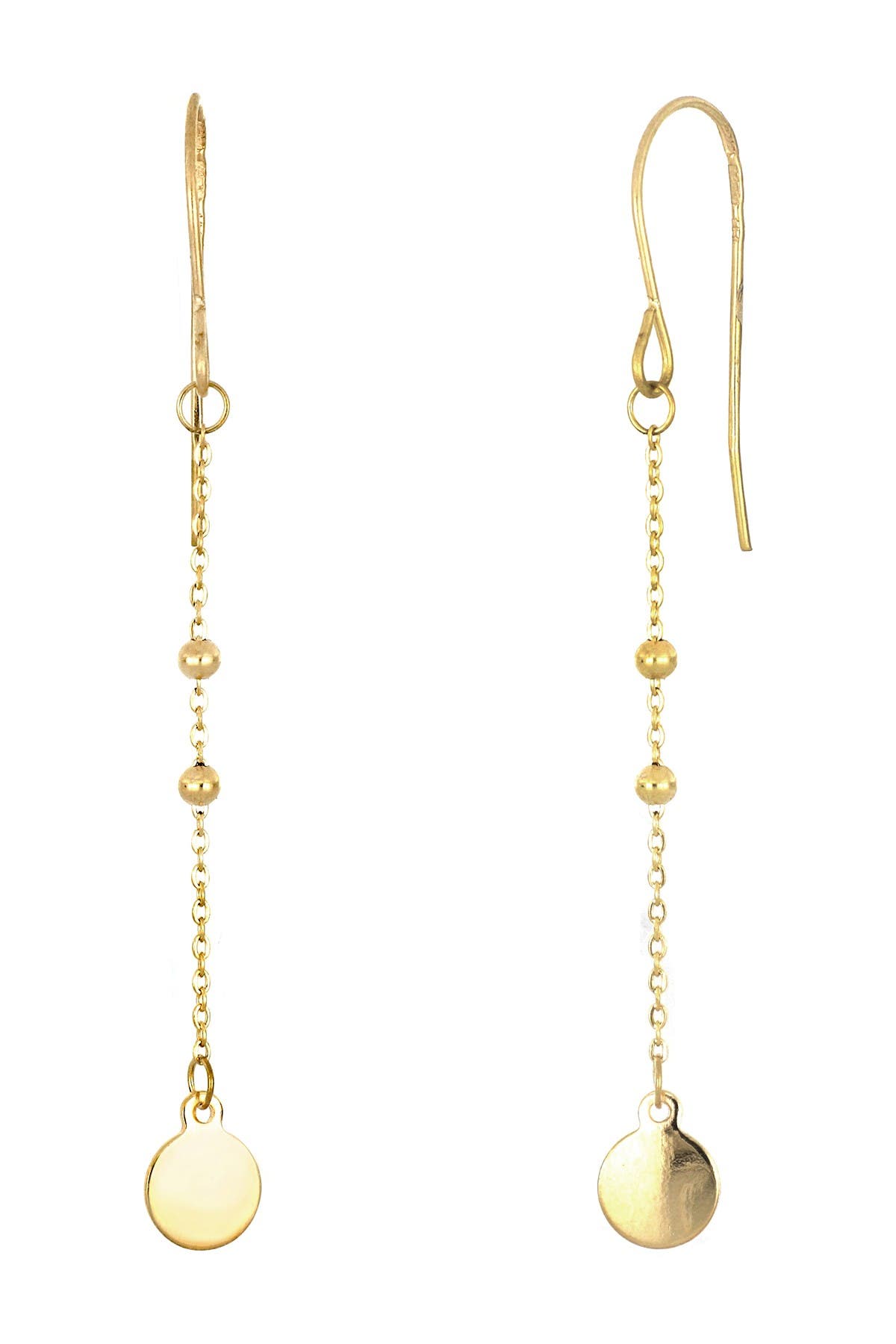 gold circle drop earrings