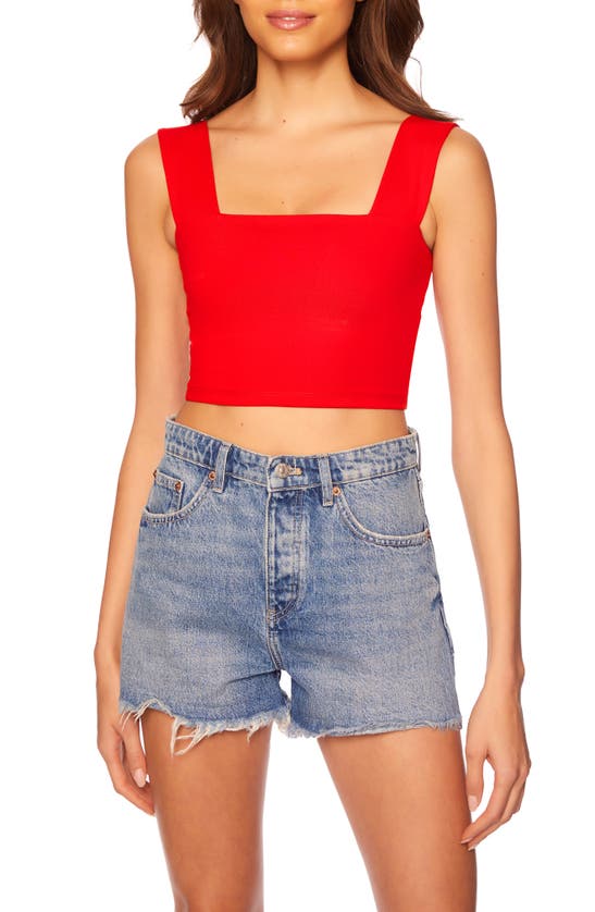 Shop Susana Monaco Crop Tank In Perfect Red