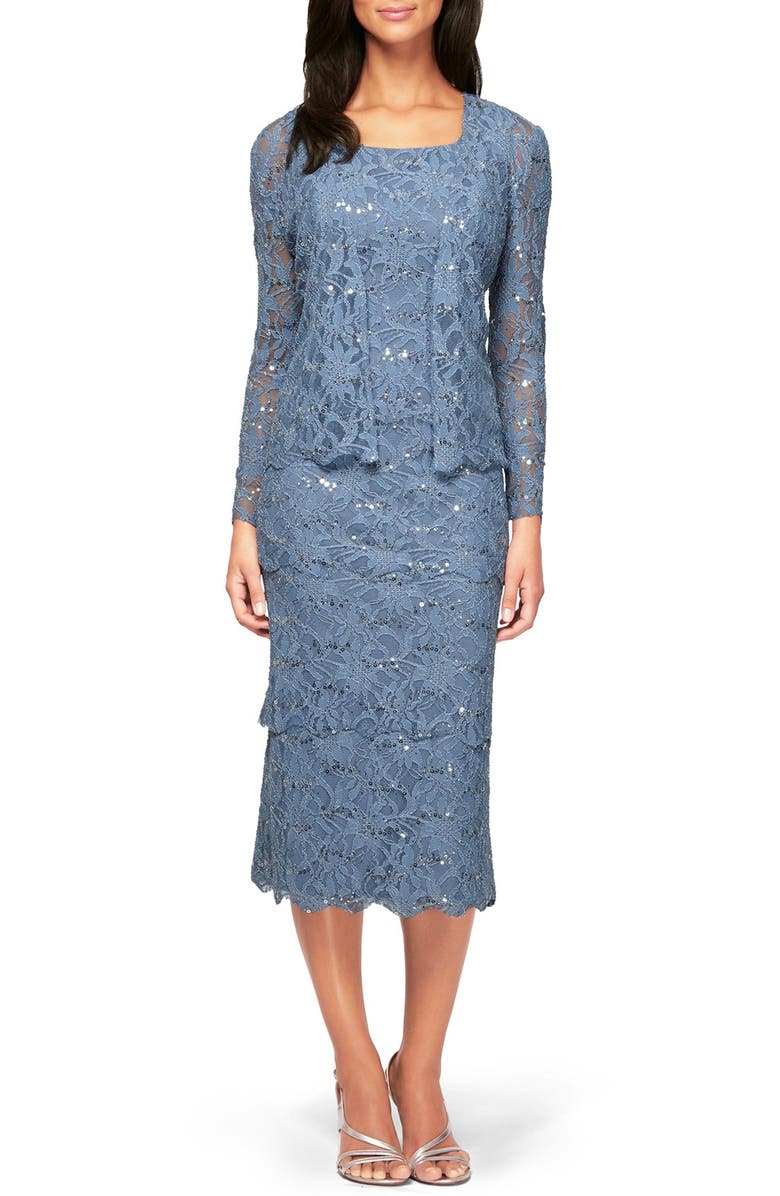 Alex Evenings Sequin Lace Sheath Dress with Jacket | Nordstrom