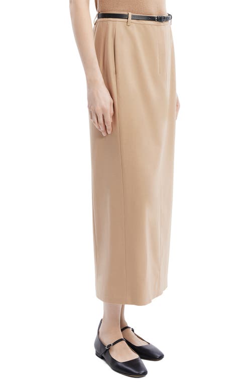 Shop Theory High Waist Midi Skirt In New Camel