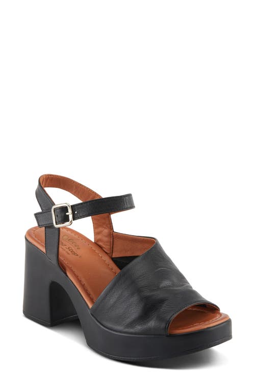 Spring Step Cello Ankle Strap Platform Sandal In Black