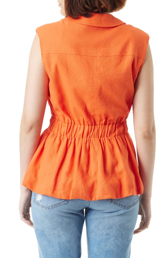 SAM EDELMAN SAM EDELMAN LESTER ELASTIC WAIST LINEN BLEND VEST