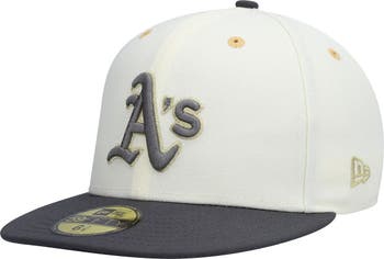 Men's Oakland Athletics New Era Cream Chrome Evergreen 59FIFTY Fitted Hat