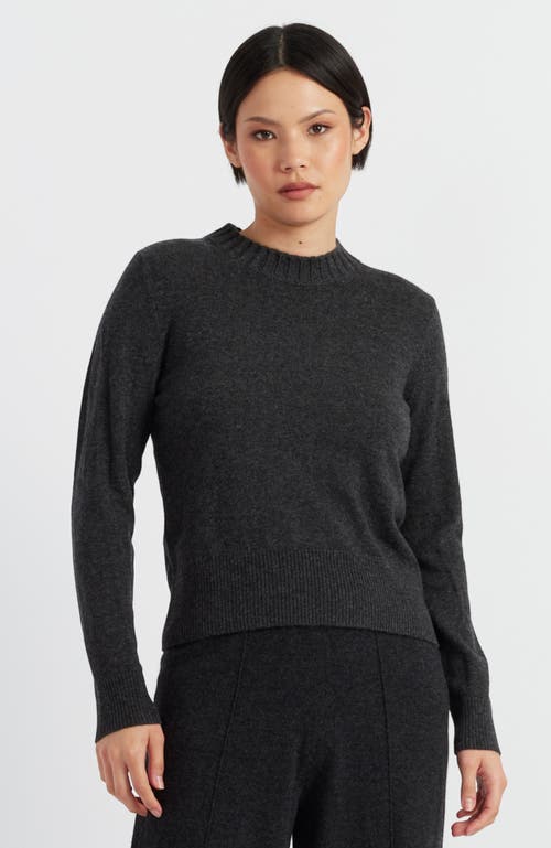 Shop Chinti & Parker Wool & Cashmere Cropped Sporty Sweater In Charcoal