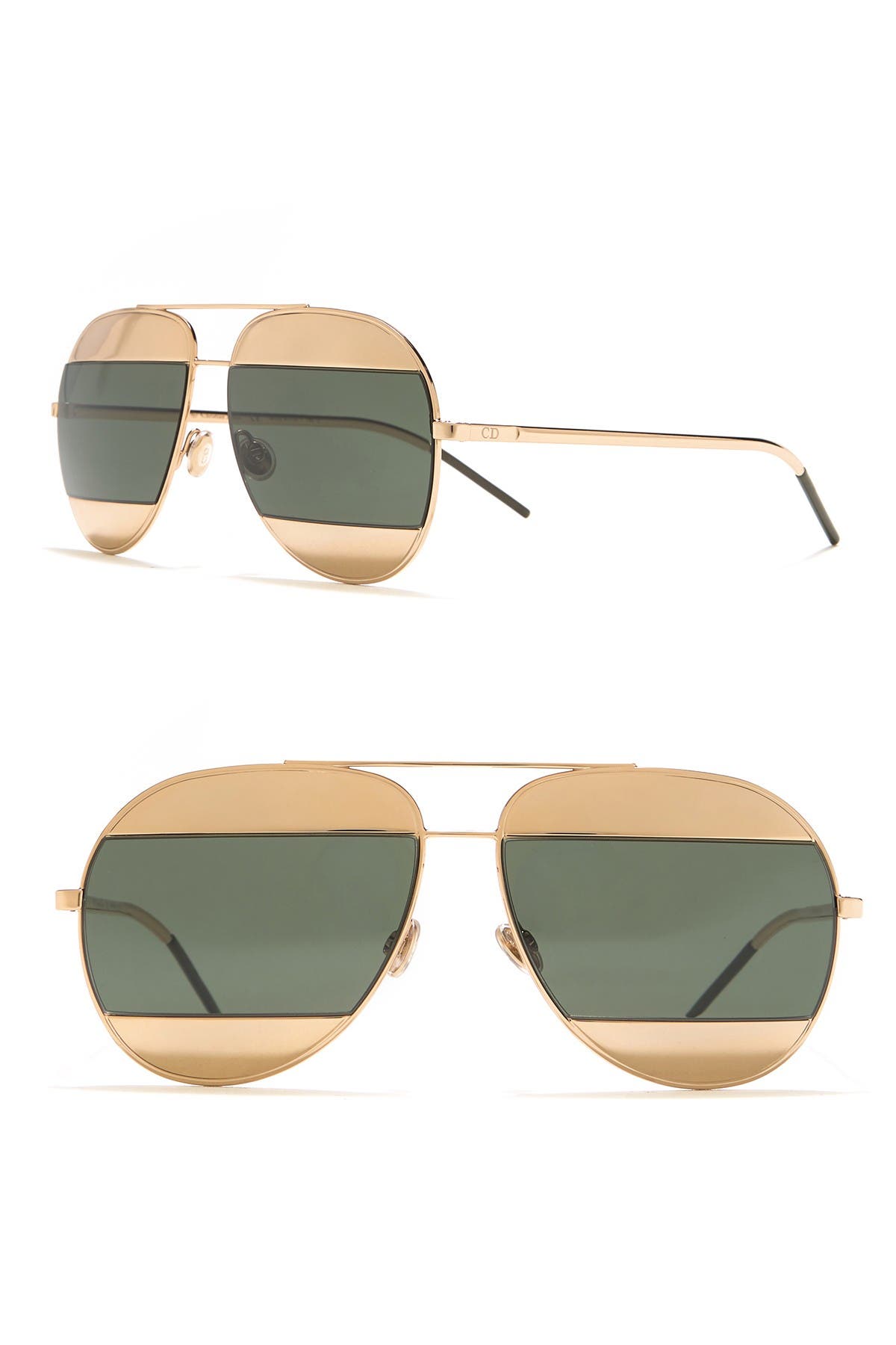 dior split 59mm metal aviator sunglasses