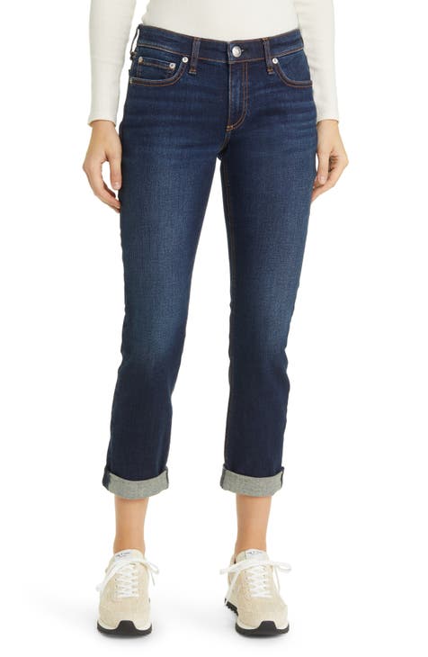 Women's VAN'S Distressed Boyfriend Jeans Pants Size 7/28 CROPPED