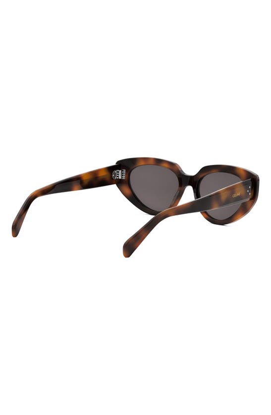 Shop Celine Bold 3 Dots 53mm Cat Eye Sunglasses In Blonde Havana / Smoke