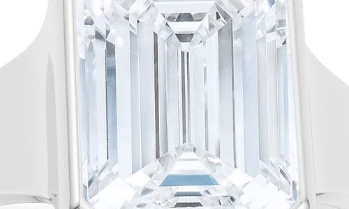 Hautecarat Emerald Cut Cigar Lab Created Diamond Ring In 2.50ctw 18k White Gold