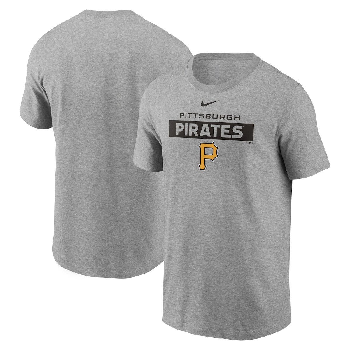 Men's Nike Heathered Gray Pittsburgh Pirates Team T-Shirt in Heather Gray