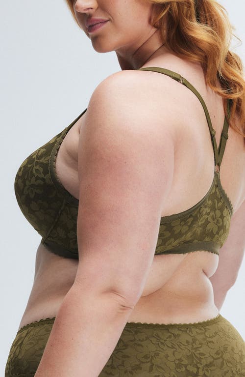 Savage X Fenty Front Closure Lace Push-up Bra In Military Olive Green