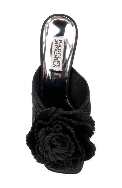 Shop Badgley Mischka Collection Blythe Slide Sandal In Black Satin