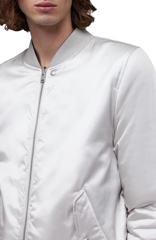 Allsaints Eris Reversible Bomber Jacket In Silver/black