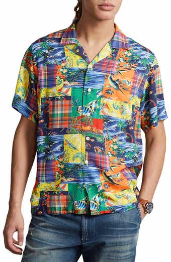 Men's Tommy Bahama Cream Army Black Knights Paradise Fly Ball Camp  Button-Up Shirt