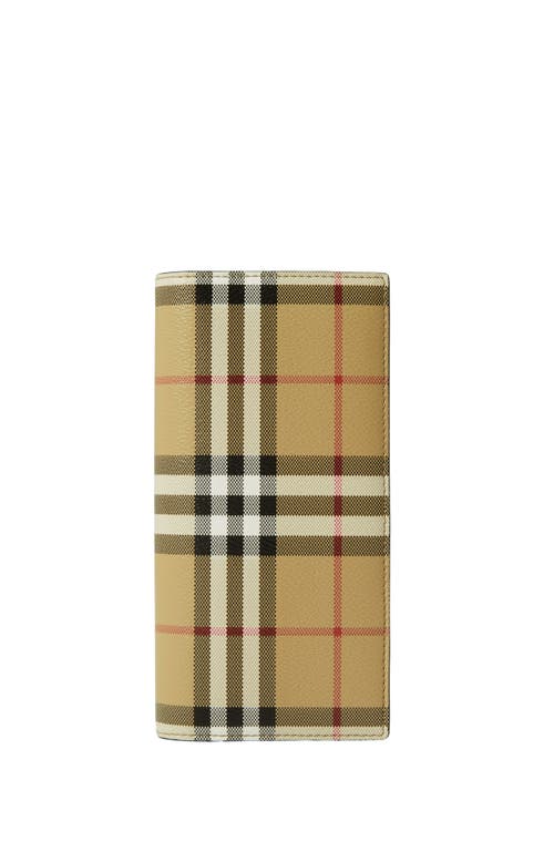 Burberry Check Continental Wallet In Archive Beige