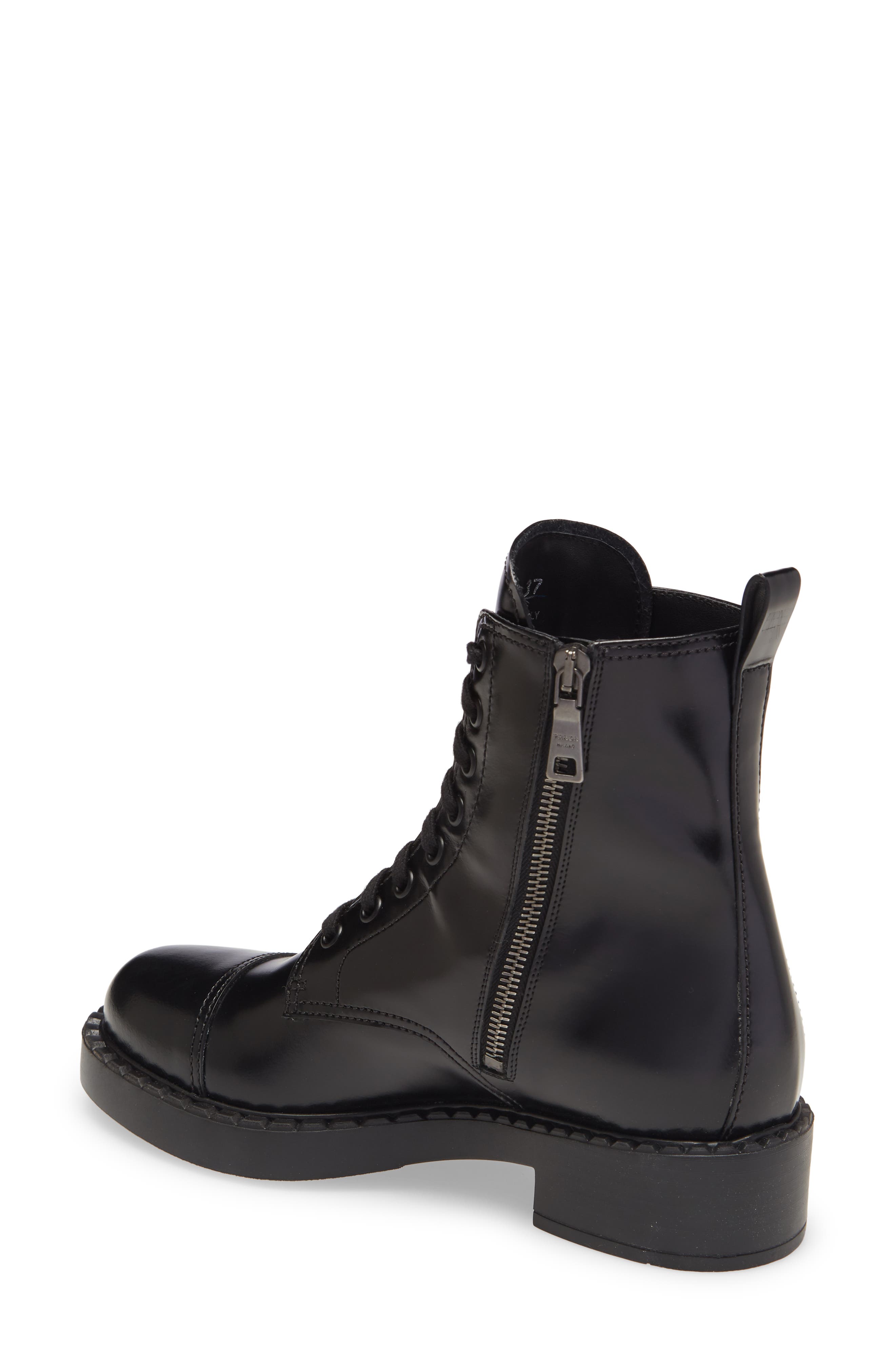 prada chocolate combat boot