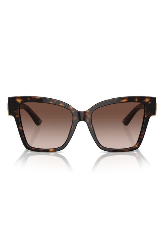 Dolce & Gabbana 54mm Gradient Square Sunglasses In Havana