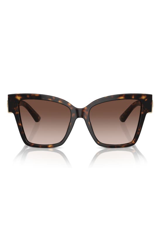 Shop Dolce & Gabbana 54mm Gradient Square Sunglasses In Havana