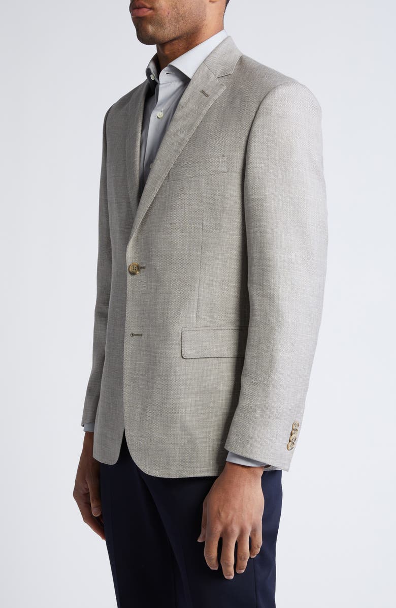 JB Britches Regular Fit Textured Wool & Linen Mélange Sport Coat, Alternate, color, Beige