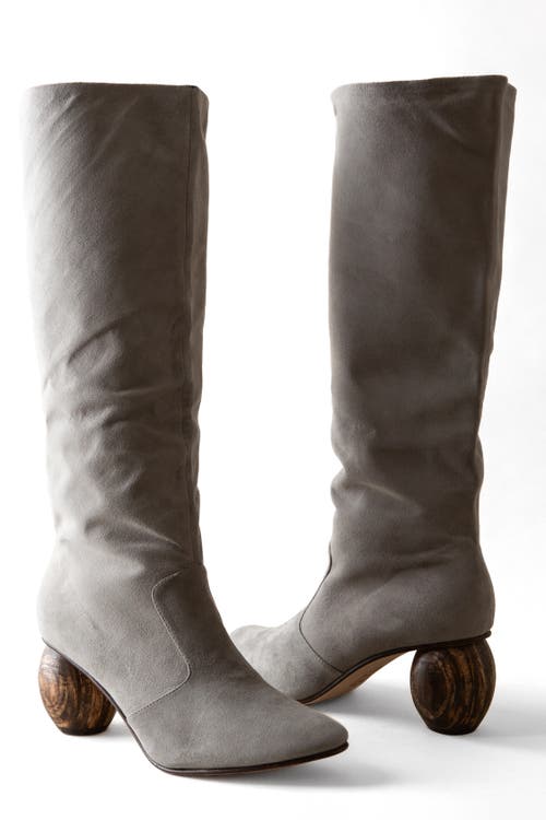 Shop Huma Blanco Quinn Boot In Grey Suede