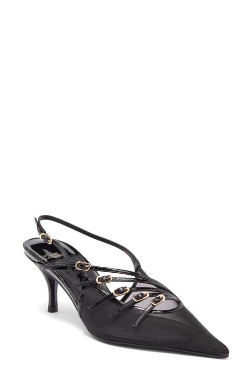 Jeffrey Campbell Lash Mesh Slingback Pump Black Patent at Nordstrom,