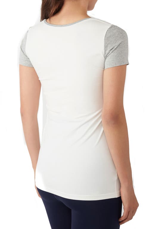 Modern Eternity Maternity/nursing Tee In Eggshell/greymix Melange
