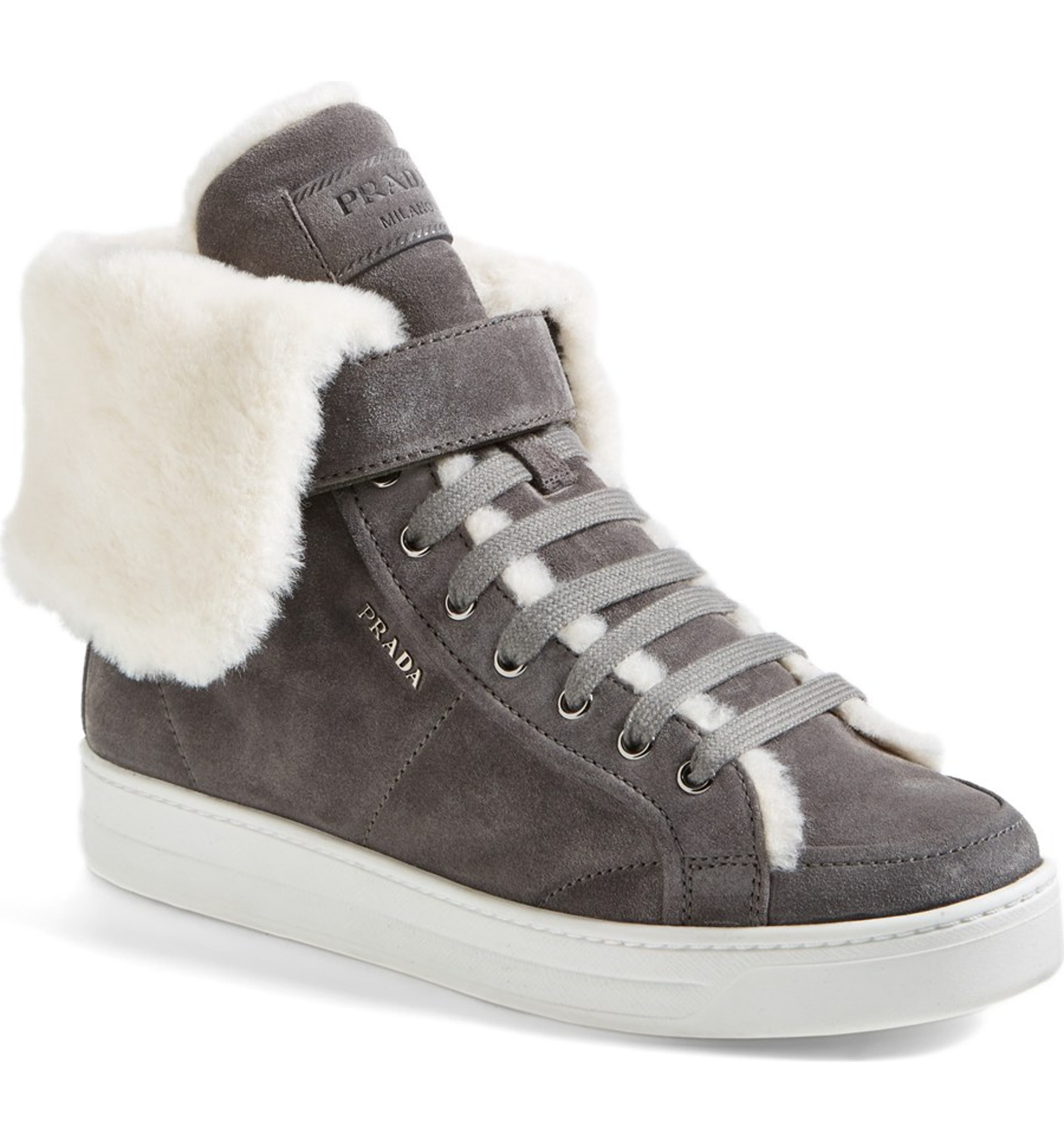 Prada Faux Shearling Sneaker (Women) | Nordstrom