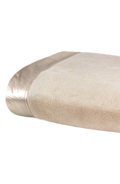 Melange Home Silk Charmeuse Border Throw Blanket In Taupe