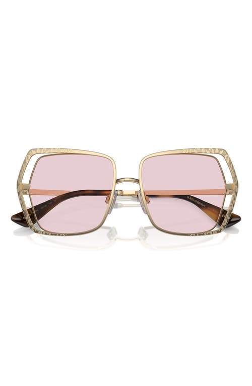 Dolce & Gabbana Dolce&gabbana 55mm Polarized Butterfly Sunglasses In Pale Gold