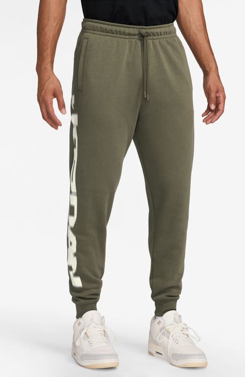 Shop Jordan Mvp Fleece Joggers In Medium Olive/sail