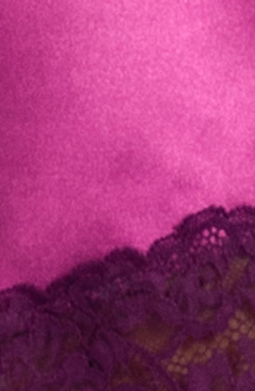 In Bloom By Jonquil Lace Trim Satin Chemise In Fuchsia