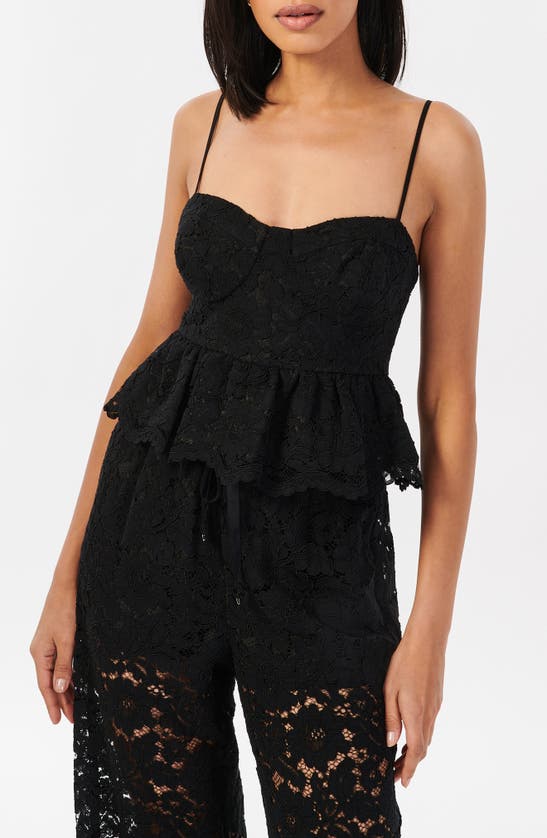 Shop Cami Nyc Alexandra Peplum Lace Bustier Camisole In Black