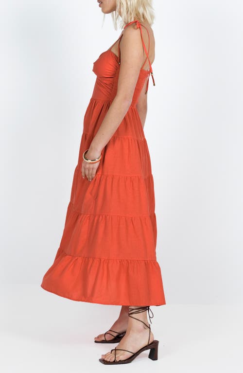 Princess Polly Chavez Midi Dress In Medium Red