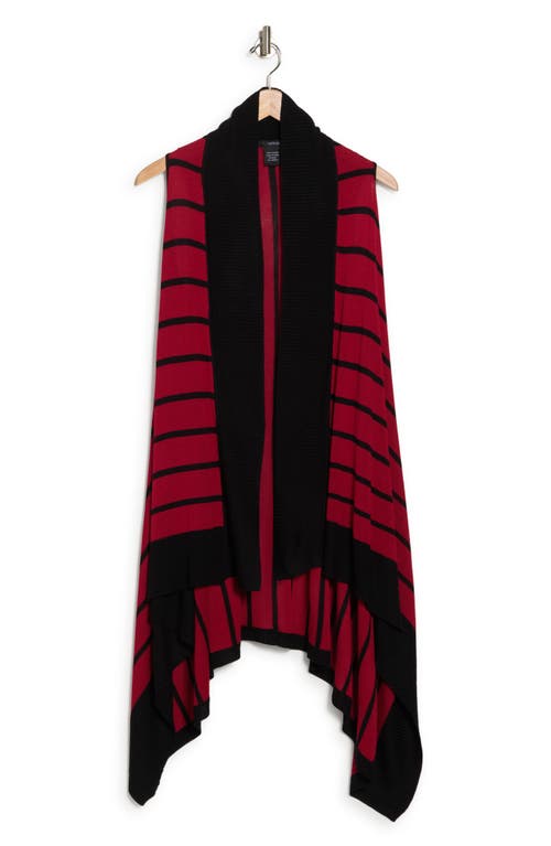 Shop Vertigo Paris Stripe Open Front Vest In Black/red