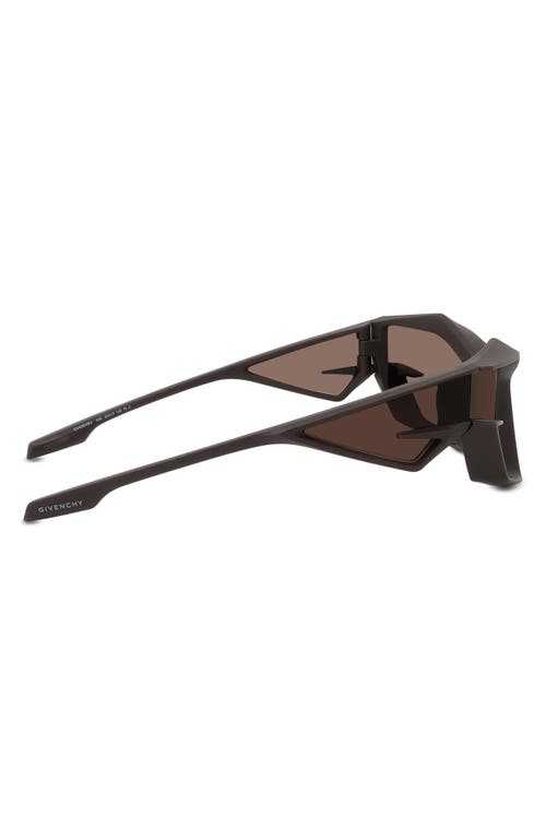 Shop Givenchy Geometric Sunglasses In Matte Dark Brown/brown