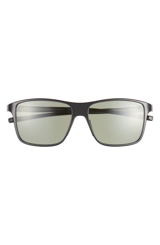 Shop Tag Heuer Boldie 57mm Rectangular Sport Sunglasses In Matte Black / Green Polarized