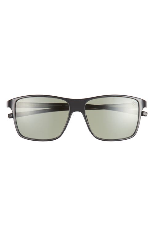 Shop Tag Heuer Bolide 57mm Rectangular Sport Sunglasses In Matte Black/green Polarized