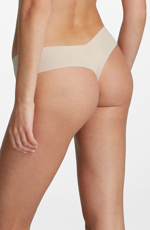Commando Invisible Rib Thong In Beige