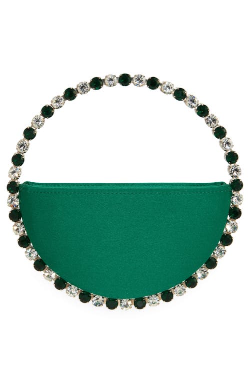 L'alingi Eternity Embellished Satin Clutch In Emerald Green