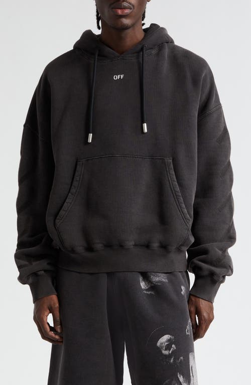 Off-White Saint Matthew Organic Cotton Graphic Hoodie Black Grey at Nordstrom,